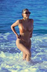 KIM KARDASHIAN in Bikini at a Beach in Mexico 01/13/2020