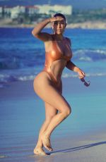 KIM KARDASHIAN in Bikini at a Beach in Mexico 01/13/2020