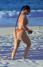 KIM KARDASHIAN in Bikini at a Beach in Mexico 01/13/2020