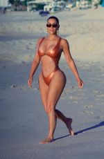 KIM KARDASHIAN in Bikini at a Beach in Mexico 01/13/2020