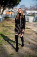 LARSEN THOMPSON Arrivves at Ellie Saab Show at Paris Fashino Week 01/22/2020