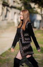 LARSEN THOMPSON Arrivves at Ellie Saab Show at Paris Fashino Week 01/22/2020
