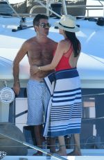LAUREN SILVERMAN in a Red Swimsuit at a Boat in Barbados 01/03/2019