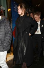 LILY JAMES Arrives at Les Miserables Reopnening in London 01/16/2020