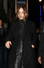 LILY JAMES Arrives at Les Miserables Reopnening in London 01/16/2020