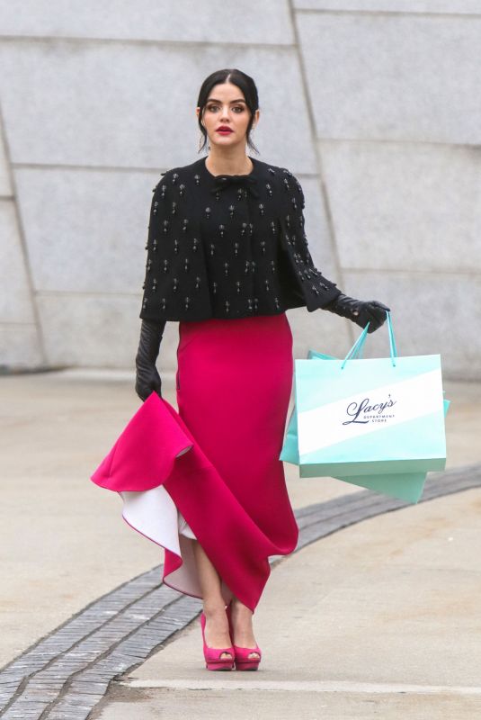 LUCY HALE on the Set of Katy Keene in New York 01/14/2020