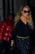 MARIAH CAREY Out for Dinner in New York 01/14/2020