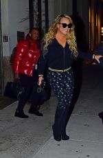 MARIAH CAREY Out for Dinner in New York 01/14/2020