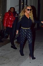 MARIAH CAREY Out for Dinner in New York 01/14/2020