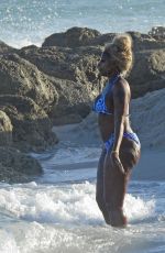 MARY J. BLIGE in Bikini at a Beach in Miami 01/03/2020