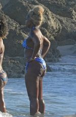 MARY J. BLIGE in Bikini at a Beach in Miami 01/03/2020