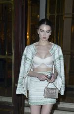 MAYA HENRY Leaves Her Hotel in Paris 01/20/2020