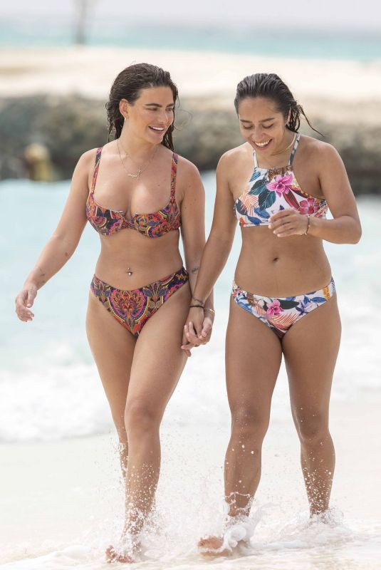 MEGAN BARTON HANSON and CHELCEE GRIMES in Bikinis at a Beach in Maldives 01/23/2020