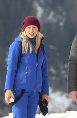 MICHELLE HUNZIKER on the Dog Sled in Sauris 01/25/2020