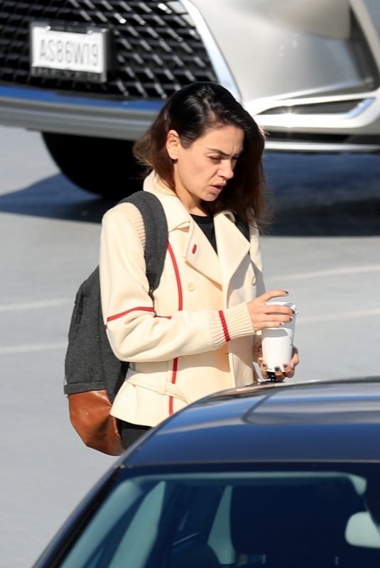 MILA KUNIS Heading to a Meeting in Beverly Hills 01/21/2020