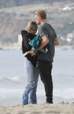 MILEY CYRUS and Cody Simpson at Malibu Beach 01/22/2020