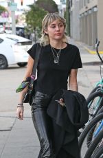 MILEY CYRUS Arrives at a Studio in Los Angeles 01/17/2020