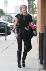 MILEY CYRUS Arrives at a Studio in Los Angeles 01/17/2020