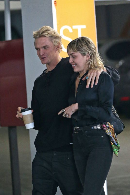 MILY CYRUS and Cody Simpson Leaves Cedar Sinai Hospital in Los Angeles 01/16/2020