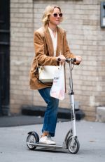 NAOMI WATTS on a Scooter Out in New York 01/11/2020