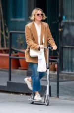 NAOMI WATTS on a Scooter Out in New York 01/11/2020