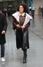 NATHALIE EMMANUEL Leaves BBC Studios in London 01/14/2020