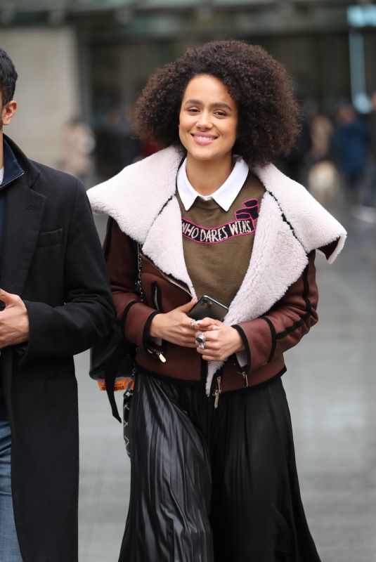 NATHALIE EMMANUEL Leaves BBC Studios in London 01/14/2020