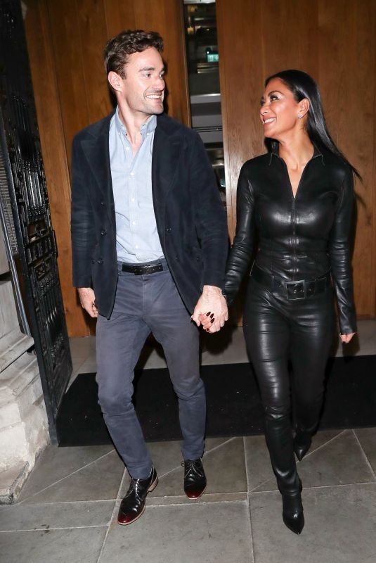 NICOLE SCHERZINGER and Thom Evans Night Out in London 01/29/2020