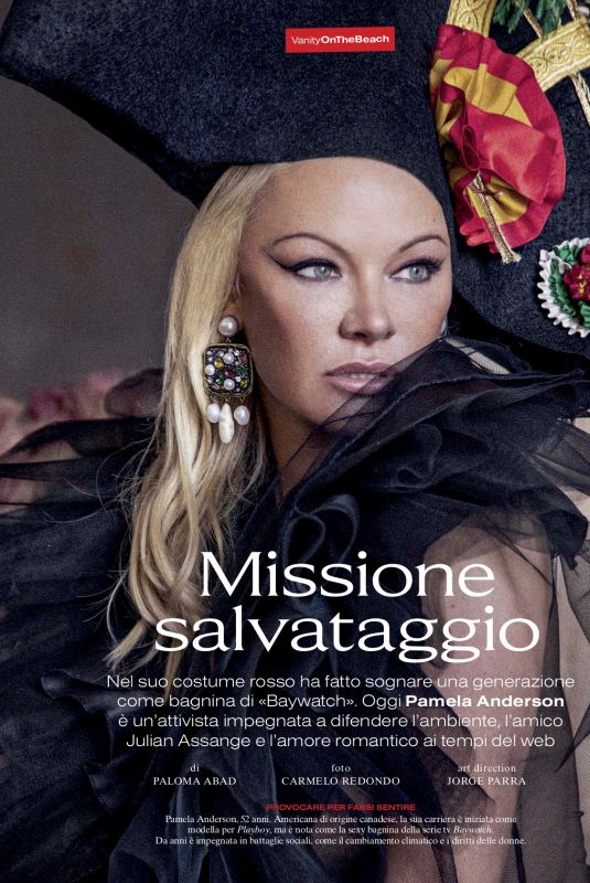 PAMELA ANDERSON in Vanity Fair Magazine, Italy January 2020