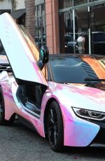 PARIS HILTON Driving Her New Electric BMW Car Out in Beverly Hills 01/22/2020