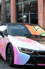 PARIS HILTON Driving Her New Electric BMW Car Out in Beverly Hills 01/22/2020