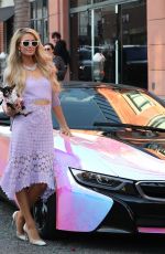 PARIS HILTON Driving Her New Electric BMW Car Out in Beverly Hills 01/22/2020