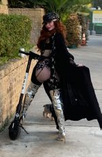 PHOEBE PRICE Out with Her Dog in Los Angeles 01/22/2020