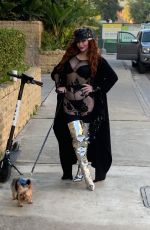 PHOEBE PRICE Out with Her Dog in Los Angeles 01/22/2020