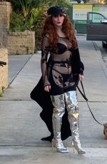 PHOEBE PRICE Out with Her Dog in Los Angeles 01/22/2020