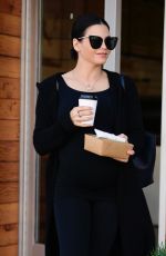 Pregnant JENNA DEWAN at Coffee Bean in Los Angeles 01/29/2020