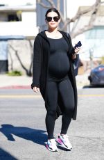 Pregnant JENNA DEWAN at Coffee Bean in Los Angeles 01/29/2020