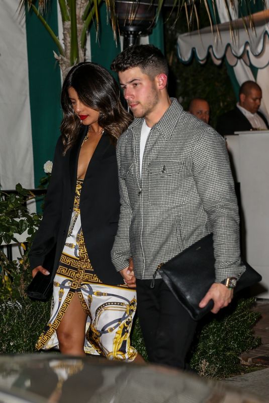 PRIYANKA CHOPRA and Nick Jonas at San Vicente Bungalows in West Hollywood 01/07/2020