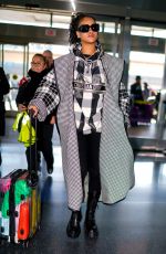 RIHANNA Arrives at JFK Airport in New York 01/21/2020