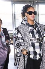 RIHANNA Arrives at JFK Airport in New York 01/21/2020