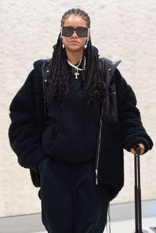RIHANNA at JFK Airport in New York 01/16/2020