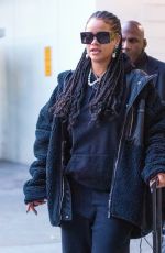 RIHANNA at JFK Airport in New York 01/16/2020