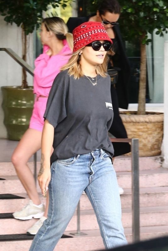 RITA ORA in Denim Arrives at Her Hotel in Miami 01/11/2020