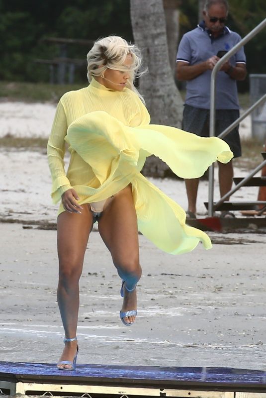 RITA ORA on the Set of a Video in Miami 01/10/2020
