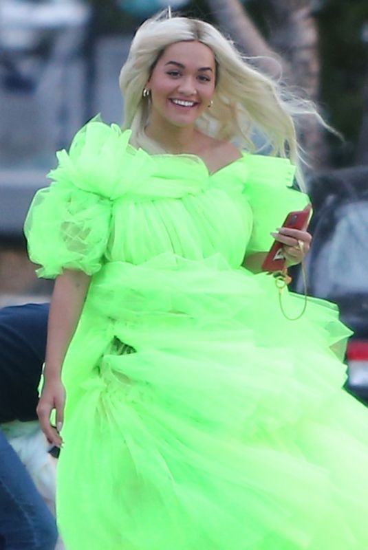RITA ORA on the Set of Deichmann Comercial in Miami 01/10/2020