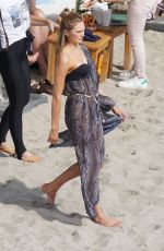 ROMEE STRIJD at a VS Photoshoot on the Beach 01/25/2020