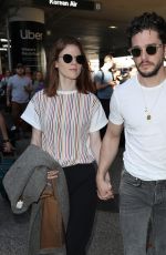 ROSE LESLIE and Kit Harington at LAX Airport in Los Angeles 01/06/2020