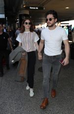 ROSE LESLIE and Kit Harington at LAX Airport in Los Angeles 01/06/2020