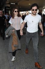 ROSE LESLIE and Kit Harington at LAX Airport in Los Angeles 01/06/2020