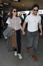 ROSE LESLIE and Kit Harington at LAX Airport in Los Angeles 01/06/2020